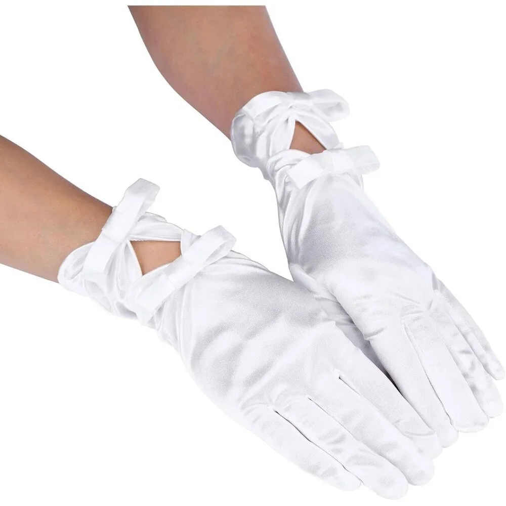 Women's Special White #2 Short Satin Gloves Formal Dress Wedding Dancing